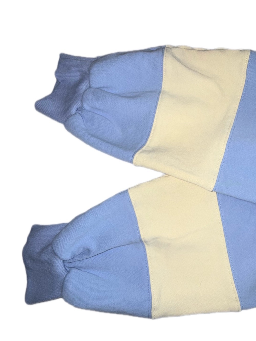 VICI Colorblock Cropped Sweatshirt Women’s Medium Blue Yellow Balloon Sleeve - Picture 5 of 10